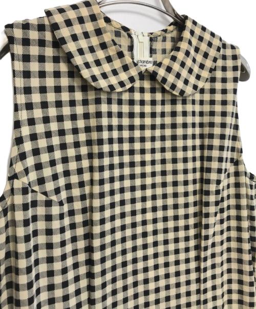ROBE DE CHAMBRE COMME DES GARCONS（ローブドシャンブル コムデギャルソン）ROBE DE CHAMBRE COMME DES GARCONS (ローブドシャンブル コムデギャルソン) ノースリーブチェックワンピース ホワイト サイズ:表記なしの古着・服飾アイテム