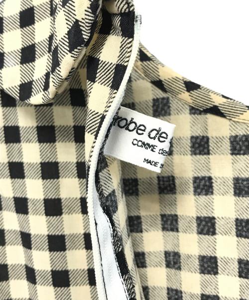 ROBE DE CHAMBRE COMME DES GARCONS（ローブドシャンブル コムデギャルソン）ROBE DE CHAMBRE COMME DES GARCONS (ローブドシャンブル コムデギャルソン) ノースリーブチェックワンピース ホワイト サイズ:表記なしの古着・服飾アイテム
