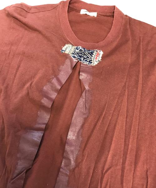 COMME des GARCONS（コムデギャルソン）COMME des GARCONS (コムデギャルソン) パッチワークスリットTシャツ ボルドー サイズ:表記なしの古着・服飾アイテム