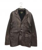 Engineered Garments×Golden Bearエンジニアドガーメンツ×ゴールデンベア）の古着「ラムレザーカーコート」｜ブラウン