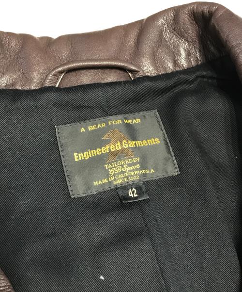 Engineered Garments（エンジニアドガーメンツ）Engineered Garments (エンジニアードガーメンツ) Golden Bear (ゴールデンベア) ラムレザーカーコート ブラウン サイズ:42の古着・服飾アイテム