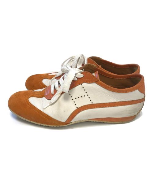 HERMES（エルメス）HERMES (エルメス) Hロゴパンチングローカットスニーカー ホワイト サイズ:40の古着・服飾アイテム