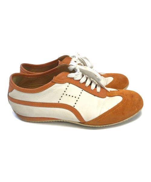 HERMES（エルメス）HERMES (エルメス) Hロゴパンチングローカットスニーカー ホワイト サイズ:40の古着・服飾アイテム