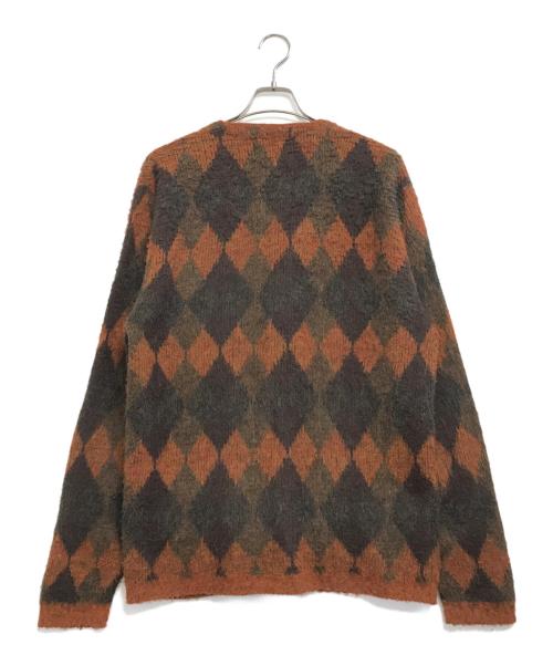 McGREGOR（マクレガー）McGREGOR (マクレガー) アーガイルチェックアクリルカーディガン ブラウン サイズ:XLの古着・服飾アイテム