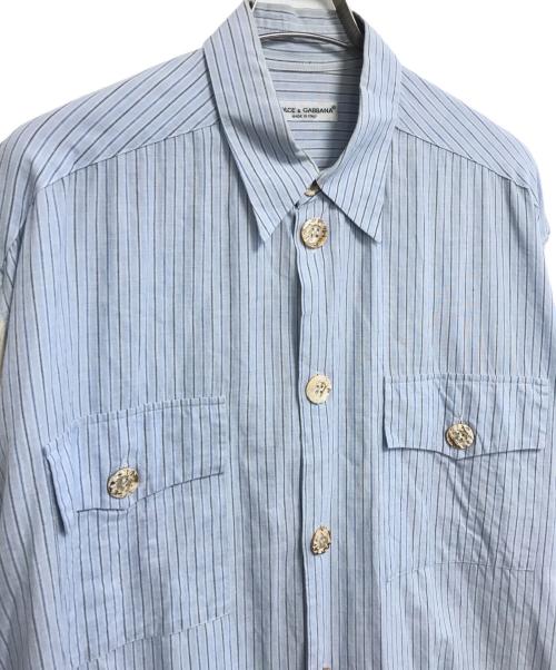 DOLCE & GABBANA（ドルチェ＆ガッバーナ）DOLCE & GABBANA (ドルチェ＆ガッバーナ) ニット切替シャツ ブルー サイズ:Lの古着・服飾アイテム