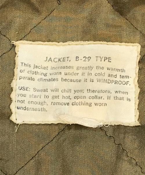 USAF（ユーエスエーエフ）USAF (ユーエスエーエフ) B-29 TYPE CIVILIAN FLIGHT JACKET カーキ サイズ:タグ欠損の古着・服飾アイテム