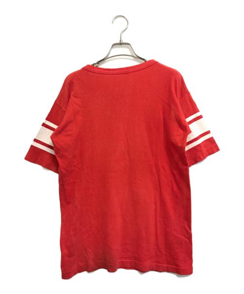 Champion（チャンピオン）Champion (チャンピオン) ナンバリングフットボールTシャツ レッド サイズ:Ｌの古着・服飾アイテム