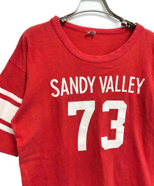 Champion（チャンピオン）Champion (チャンピオン) ナンバリングフットボールTシャツ レッド サイズ:Ｌの古着・服飾アイテム