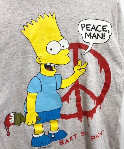 キャラクターTシャツ（キャラクターTシャツ）キャラクターTシャツ (キャラクターTシャツ) 90s simpsons(シンプソンズ) キャラクターTシャツ グレー サイズ:表記なしの古着・服飾アイテム