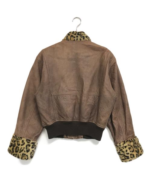 EMPORIO ARMANI（エンポリオアルマーニ）EMPORIO ARMANI (エンポリオアルマーニ) 切替ラムレザージャケット ブラウン サイズ:42の古着・服飾アイテム