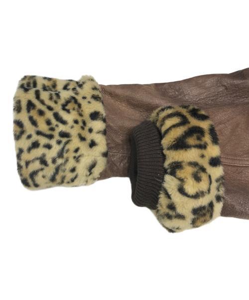 EMPORIO ARMANI（エンポリオアルマーニ）EMPORIO ARMANI (エンポリオアルマーニ) 切替ラムレザージャケット ブラウン サイズ:42の古着・服飾アイテム