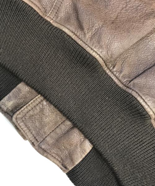 EMPORIO ARMANI（エンポリオアルマーニ）EMPORIO ARMANI (エンポリオアルマーニ) 切替ラムレザージャケット ブラウン サイズ:42の古着・服飾アイテム