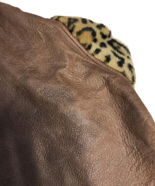 EMPORIO ARMANI（エンポリオアルマーニ）EMPORIO ARMANI (エンポリオアルマーニ) 切替ラムレザージャケット ブラウン サイズ:42の古着・服飾アイテム