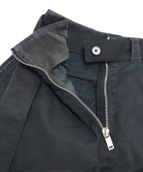 JIL SANDER（ジルサンダー）JIL SANDER (ジルサンダー) ベルト付コットントラウザーズ ブラック サイズ:32の古着・服飾アイテム