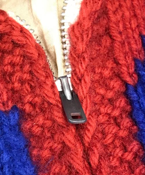 VINTAGE（ヴィンテージ）VINTAGE (ヴィンテージ) カウチンニットカーディガン ブルー サイズ:表記なしの古着・服飾アイテム