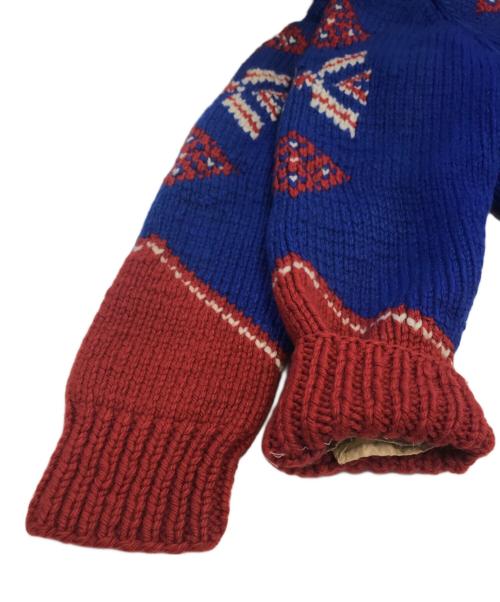 VINTAGE（ヴィンテージ）VINTAGE (ヴィンテージ) カウチンニットカーディガン ブルー サイズ:表記なしの古着・服飾アイテム