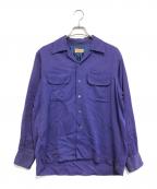 TOWN CRAFTタウンクラフト）の古着「レーヨンアセテートオープンカラーシャツ」｜パープル