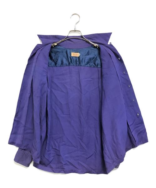 TOWN CRAFT（タウンクラフト）TOWN CRAFT (タウンクラフト) レーヨンアセテートオープンカラーシャツ パープル サイズ:Ｍの古着・服飾アイテム