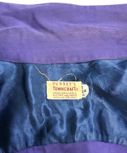 TOWN CRAFT（タウンクラフト）TOWN CRAFT (タウンクラフト) レーヨンアセテートオープンカラーシャツ パープル サイズ:Ｍの古着・服飾アイテム
