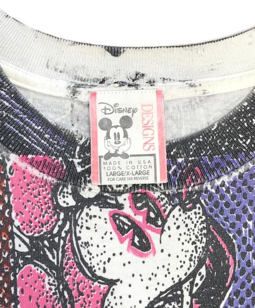 DISNEY（ディズニー）DISNEY (ディズニー) 総柄プリントTシャツ ブラック サイズ: L-XLの古着・服飾アイテム