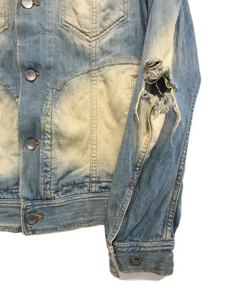 DOLCE & GABBANA（ドルチェ＆ガッバーナ）DOLCE & GABBANA (ドルチェ＆ガッバーナ) ダメージ加工スタンドカラーデニムジャケット インディゴ サイズ:44の古着・服飾アイテム