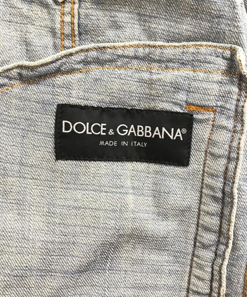 DOLCE & GABBANA（ドルチェ＆ガッバーナ）DOLCE & GABBANA (ドルチェ＆ガッバーナ) ダメージ加工スタンドカラーデニムジャケット インディゴ サイズ:44の古着・服飾アイテム