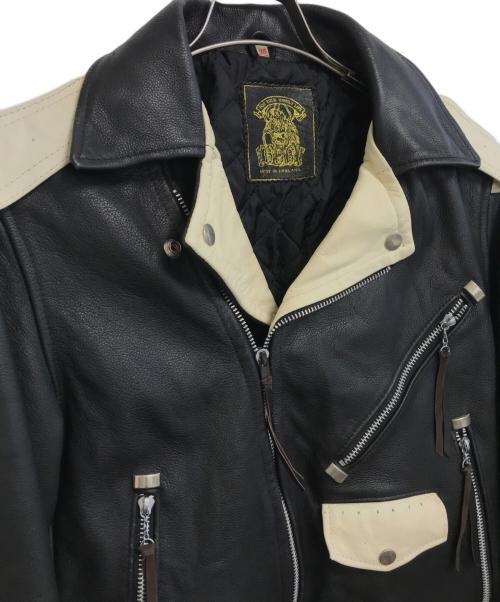 666 LEATHER WEAR（666レザーウェア）666 LEATHER WEAR (666レザーウェア) 90’sダブルライダースジャケット ブラック サイズ:Ｍの古着・服飾アイテム