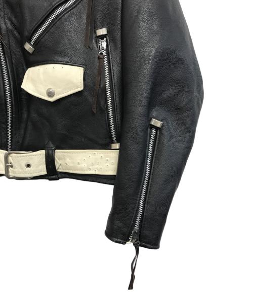 666 LEATHER WEAR（666レザーウェア）666 LEATHER WEAR (666レザーウェア) 90’sダブルライダースジャケット ブラック サイズ:Ｍの古着・服飾アイテム