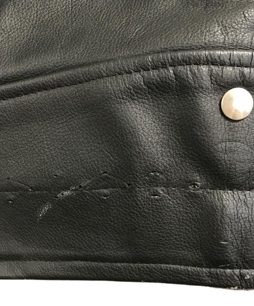666 LEATHER WEAR（666レザーウェア）666 LEATHER WEAR (666レザーウェア) 90’sダブルライダースジャケット ブラック サイズ:Ｍの古着・服飾アイテム