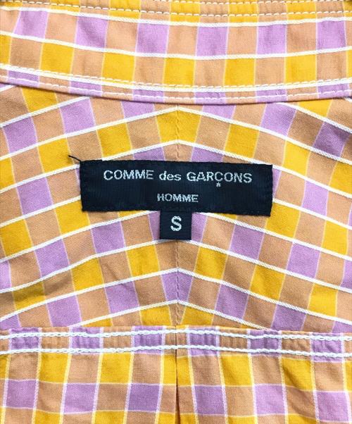 COMME des GARCONS HOMME（コムデギャルソン オム）COMME des GARCONS HOMME (コムデギャルソン オム) 半袖BDチェックシャツ オレンジ サイズ:Sの古着・服飾アイテム
