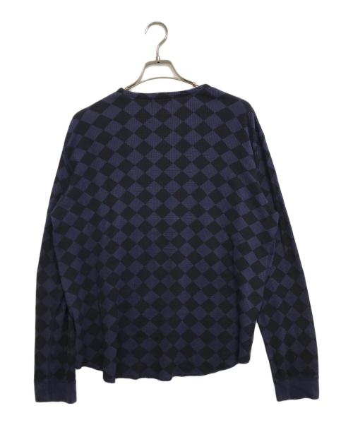 taiga igari（タイガイガリ）taiga igari (タイガイガリ) TILE CHECKER THERMAL ネイビー サイズ:Ⅼの古着・服飾アイテム