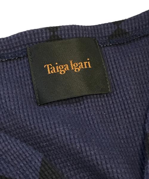 taiga igari（タイガイガリ）taiga igari (タイガイガリ) TILE CHECKER THERMAL ネイビー サイズ:Ⅼの古着・服飾アイテム