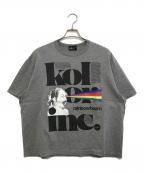 KOLORカラー）の古着「クリアコットンレインボーTEE」｜グレー