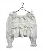 pernaペルナ）の古着「ギャザーフリルブラウス」｜ホワイト