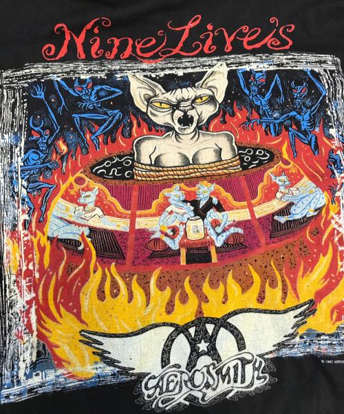 バンドTシャツ（バンドTシャツ）バンドTシャツ (バンドTシャツ) 90s AERO SMITH(エアロスミス) バンドTシャツ ブラック サイズ:XLの古着・服飾アイテム