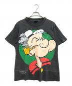 キャラクターTシャツキャラクターTシャツ）の古着「90s POPRYE(ポパイ) キャラクターTシャツ」｜グレー