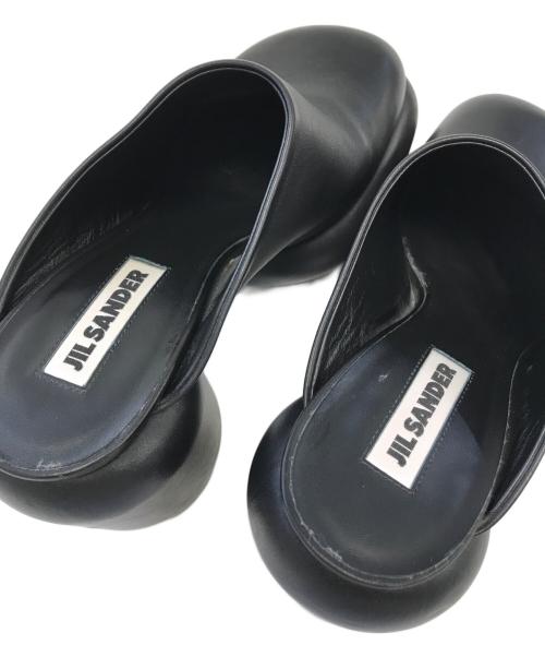 JIL SANDER（ジルサンダー）JIL SANDER (ジルサンダー) ブロックヒールサンダル ブラック サイズ:37の古着・服飾アイテム