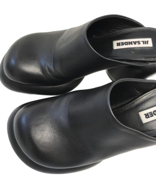 JIL SANDER（ジルサンダー）JIL SANDER (ジルサンダー) ブロックヒールサンダル ブラック サイズ:37の古着・服飾アイテム