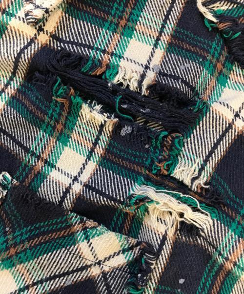 DANKE SCHON（ダンケ シェーン）Danke schon (ダンケ シェーン) ダメージ加工チャックシャツ グリーン サイズ:Mの古着・服飾アイテム