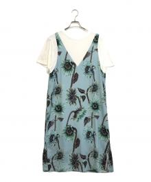 PAUL SMITH（ポールスミス）の古着「グラフィックサンフラワー ワンピース」｜ブルー