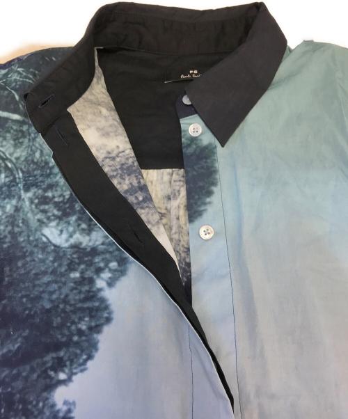 PAUL SMITH（ポールスミス）PAUL SMITH (ポールスミス) 風景画シャツワンピース ブルー サイズ:40の古着・服飾アイテム