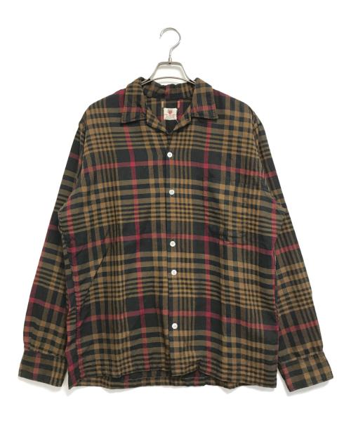 mc avoy（マカヴォイ）mc avoy (マカヴォイ) 開襟ボックスチェックシャツ グリーン サイズ:Ｌの古着・服飾アイテム