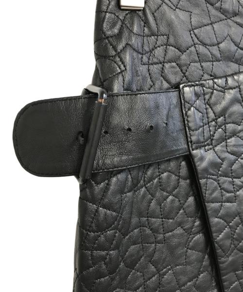 Y's PINK（ワイズ ピンク）Y's PINK (ワイズ ピンク) 刺繍ラップレザースカート ブラック サイズ:2の古着・服飾アイテム