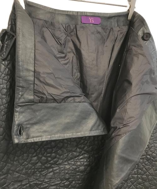 Y's PINK（ワイズ ピンク）Y's PINK (ワイズ ピンク) 刺繍ラップレザースカート ブラック サイズ:2の古着・服飾アイテム