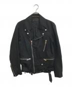 CHRISTIAN DADA×jedaクリスチャンダダ×ジェダ）の古着「COTTON LINEN MOTORCYCLE JACKET」｜ブラック