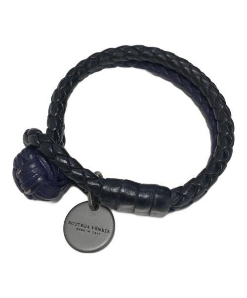 BOTTEGA VENETA（ボッテガベネタ）BOTTEGA VENETA (ボッテガベネタ) イントレチャートブレスレット ネイビー サイズ:表記なしの古着・服飾アイテム