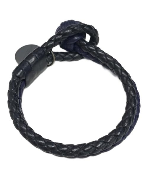 BOTTEGA VENETA（ボッテガベネタ）BOTTEGA VENETA (ボッテガベネタ) イントレチャートブレスレット ネイビー サイズ:表記なしの古着・服飾アイテム