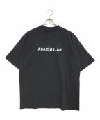 BALENCIAGAバレンシアガ）の古着「ミラーロゴプリントTシャツ」｜ブラック