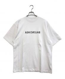 BALENCIAGA（バレンシアガ）の古着「ミラーロゴプリントTシャツ」｜ホワイト