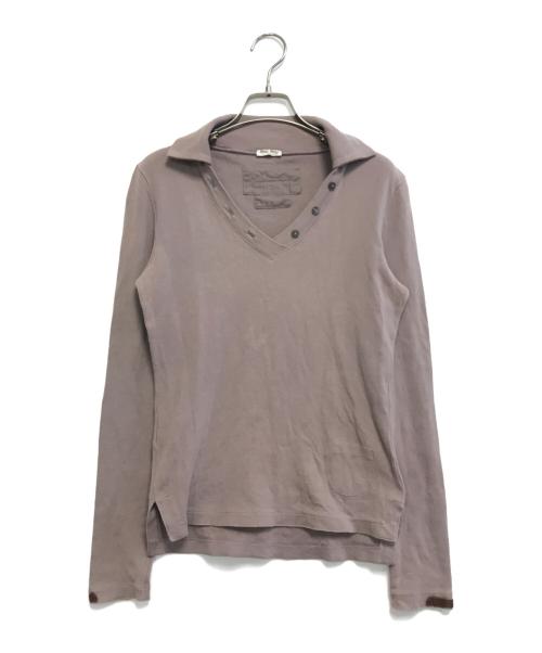 MIU MIU（ミュウミュウ）MIU MIU (ミュウミュウ) スキッパーカットソー グレー サイズ:Sの古着・服飾アイテム